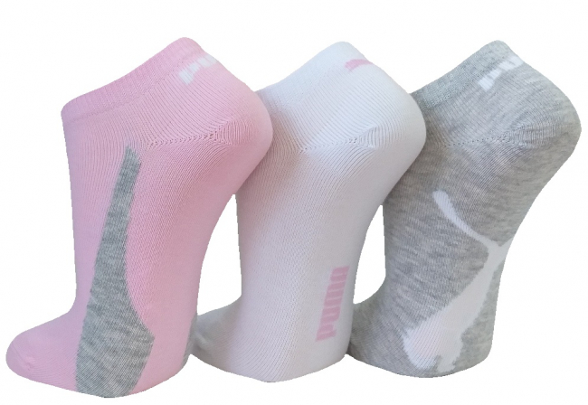 3 Paar Puma Lifestyle Retro Look Sneaker - Mix: Rosa/Weiss/Grau