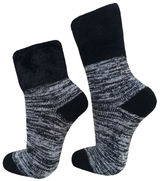 Damen - Umschlagrand Kuschelsocken - Schwarz
