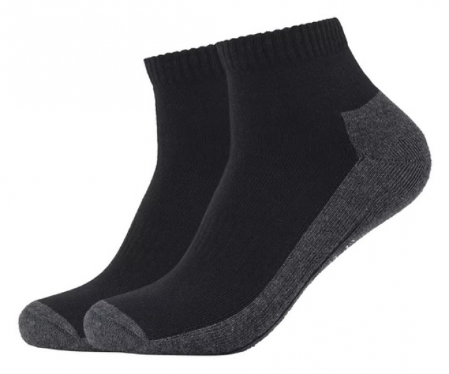 2 Paar Camano Sport Quarter - Frotteesohle Kurzsocken - Schwarz