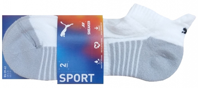 2 Paar Puma P-Sohle - Polsterlippe Sport Sneaker - Weiss - Größe 43/46