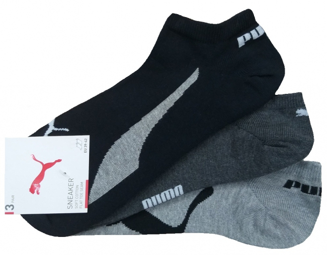 3 Paar Puma Lifestyle Retro Look Sneaker - Mix: Schwarz/Grautöne