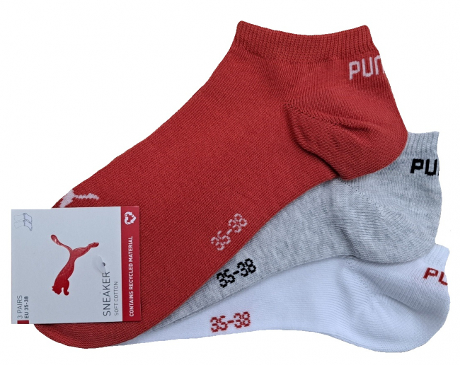 3 Paar Puma Sneaker - Invisible Farbset - FX Terra/Grey - Größe 35/38