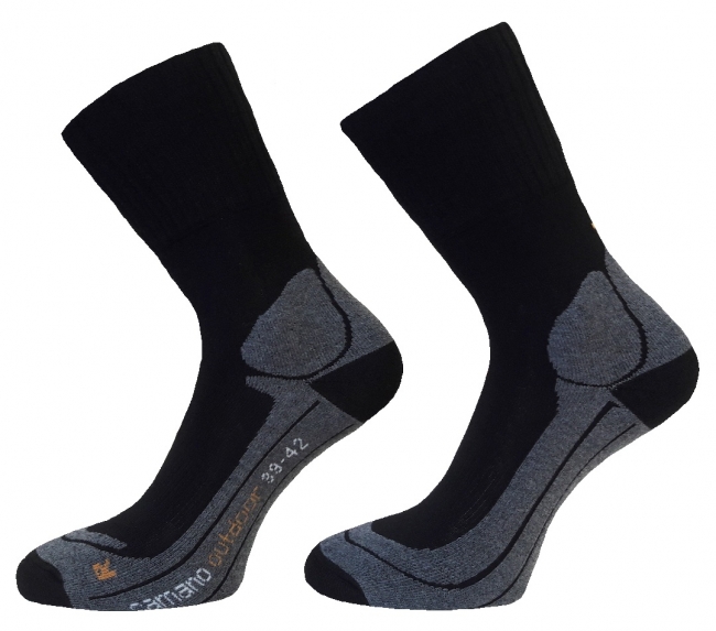 Camano Outdoor L/R Socken mit Softbund - Schwarz  - Größe 35/38