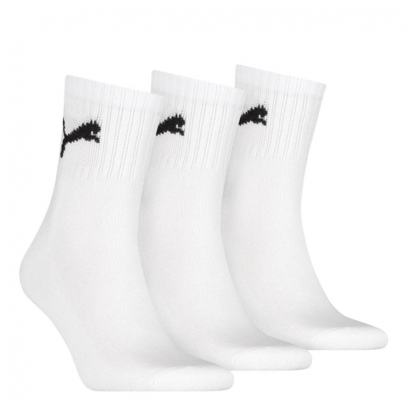 3 Paar Puma Tennissocken - Short Crew Form (Kurzschaft) - Farbset: Uni Weiss