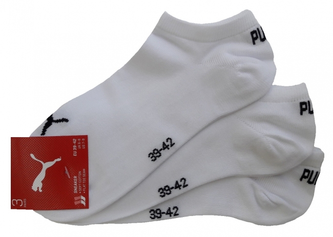 3 Paar Puma Sneaker - Invisible Farbset - Weiss - Größe 47/49