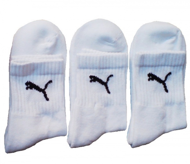 3 Paar Puma Sportsocken Kurzschaftform Farbset - Weiss - Größe 35/38