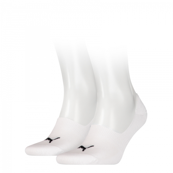 2 Paar Puma - MID CUT - Footie's mit Slip Stop (Fersen ABS) - Weiss