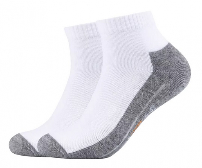 2 Paar Camano Sport Quarter - Frotteesohle Kurzsocken - Weiss