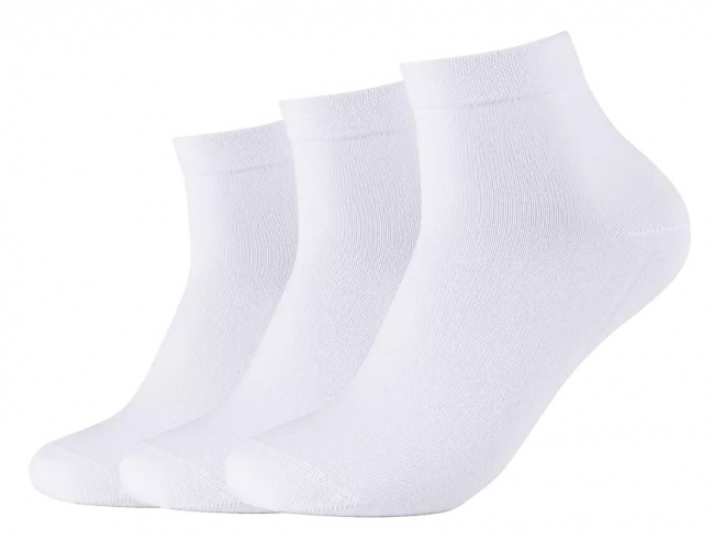 3 Paar Camano Baumwoll Quarter - druckfreie Kurzsocken - Weiss