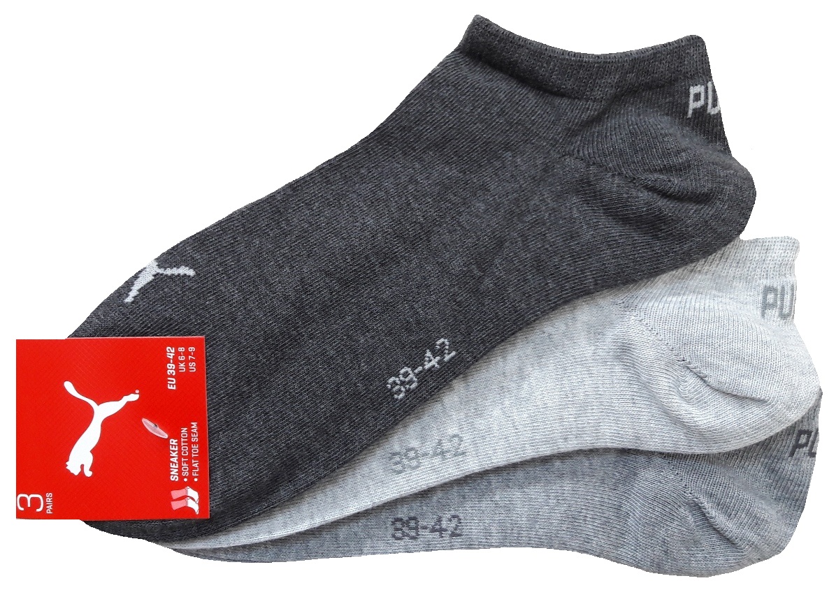 onderhoud Uitdrukking Smeren socken-max.de - 3 Paar Puma Sneaker - Invisible Farbset - Grautöne - Größe  43/46