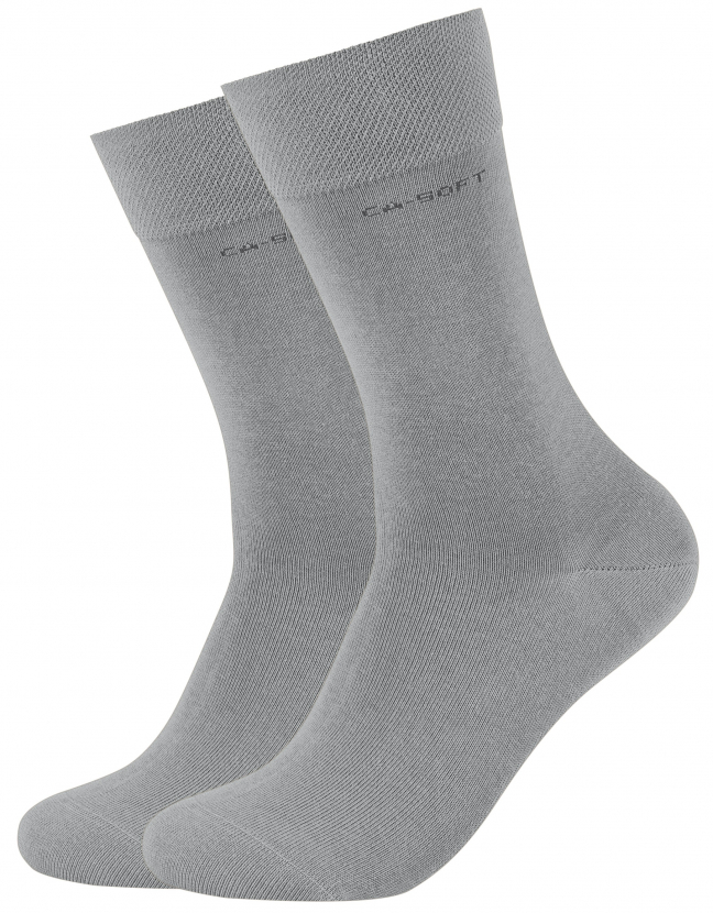 2 Paar Camano CA - SOFTBUND Socken Klassik - Griffin Grey