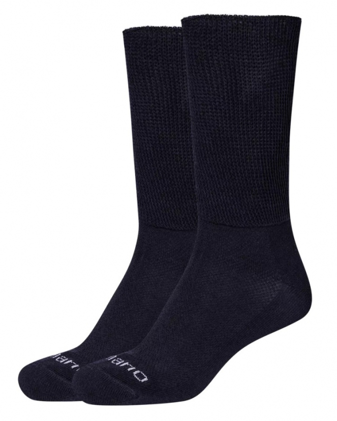 2 Paar Rippschaft Spezial Diabetikersocken - Navy - Größe 43/46