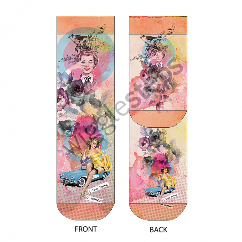 Wigglesteps Damen - Socken - Style: 00312 - Retro Women