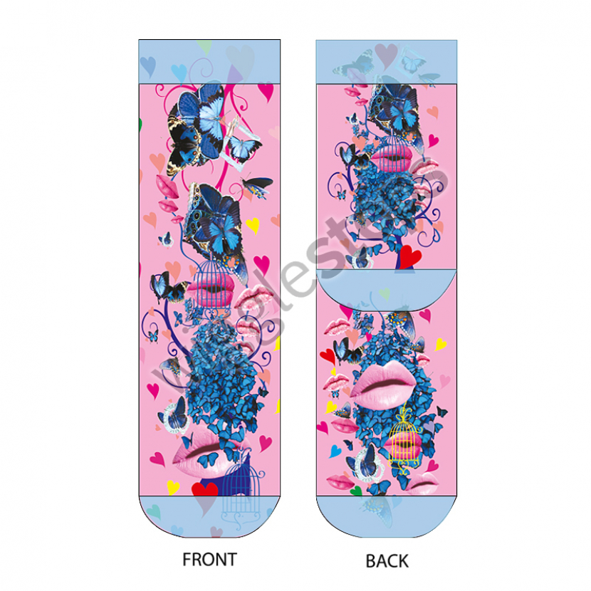 Wigglesteps Damen - Socken - Style: 00630 - Pink Lips