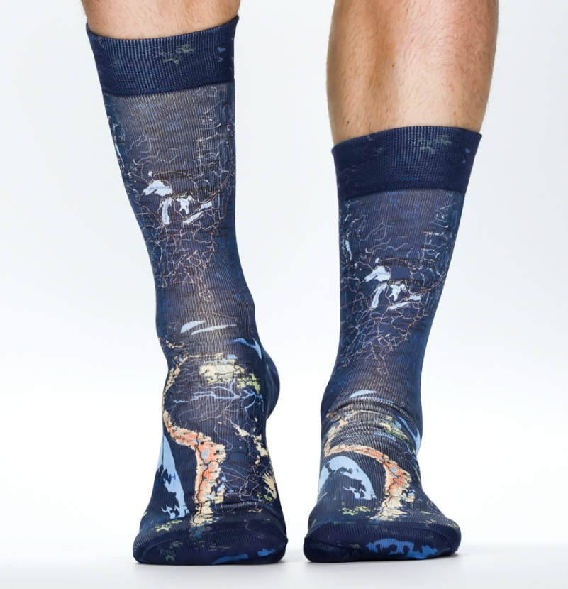 Wigglesteps Herren - Socken - Style: 00648 - Weltkarte