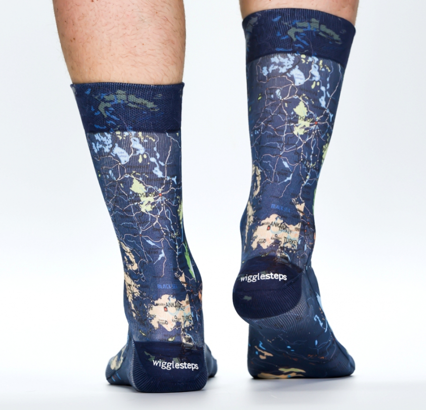 Wigglesteps Herren - Socken - Style: 00648 - Weltkarte