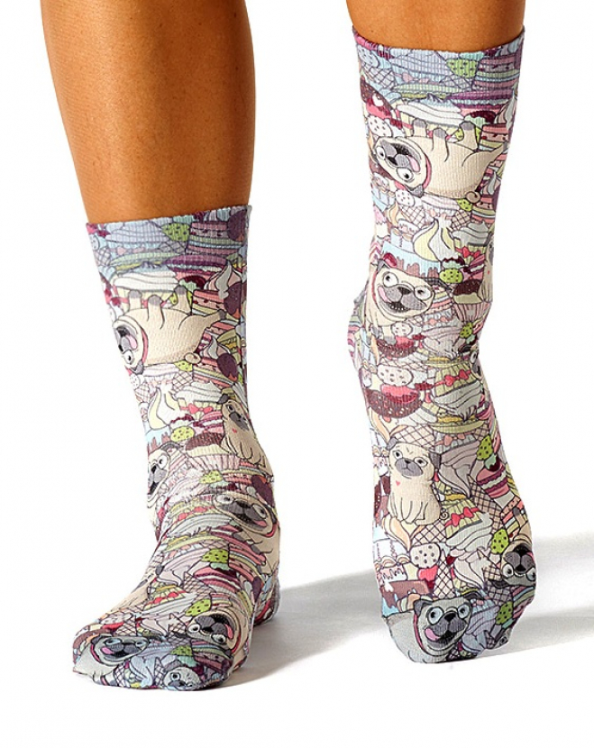 Wigglesteps Damen - Socken - Style: 00712 - Süßer Mops