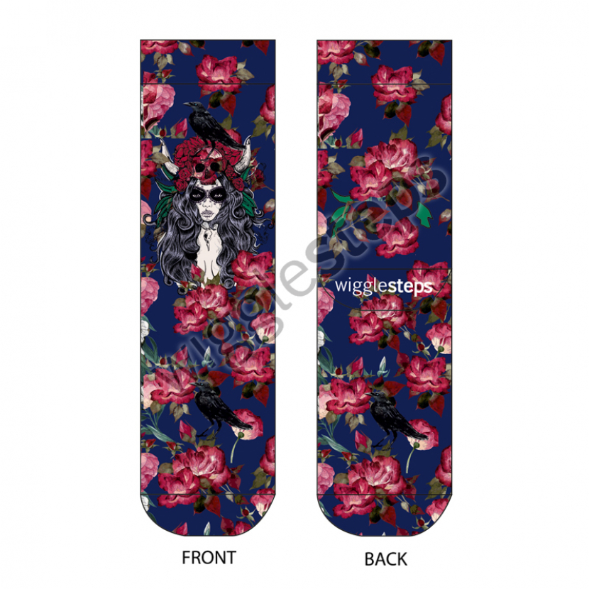 Wigglesteps Damen - Socken - Style: 00804 - Roses and Crows