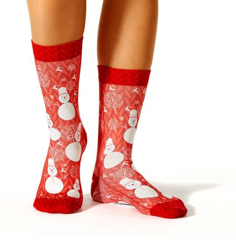 Wigglesteps Damen - Socken - Style: 00836 - Snowman Red
