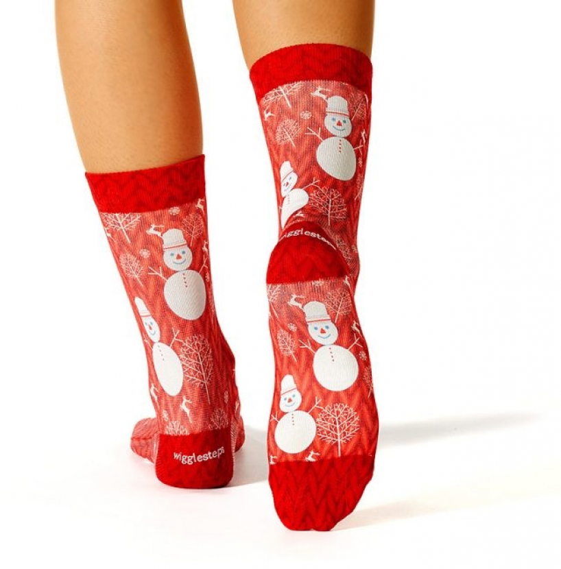 Wigglesteps Damen - Socken - Style: 00836 - Snowman Red