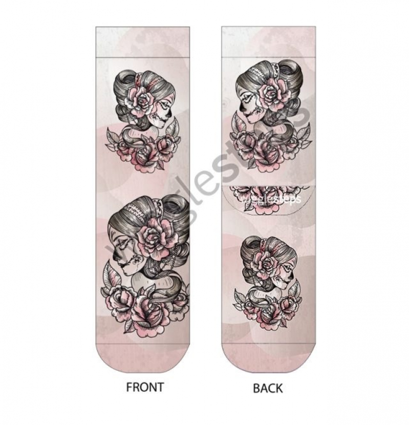 Wigglesteps Damen - Socken - Style: 0839 - Tattoo Skull