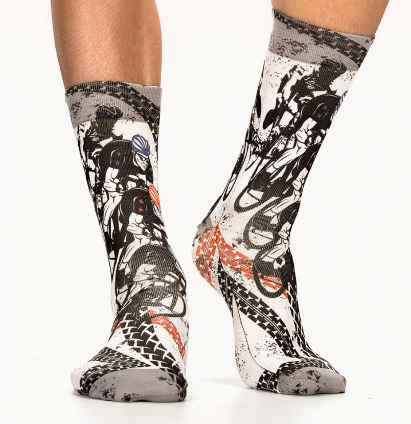 Wigglesteps Herren - Socken - Style: 01966 - Rennrad Weiss