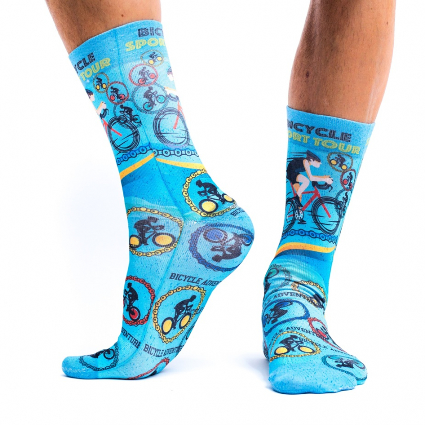 Wigglesteps Herren - Socken - Style: 02508 - Rennrad Blau