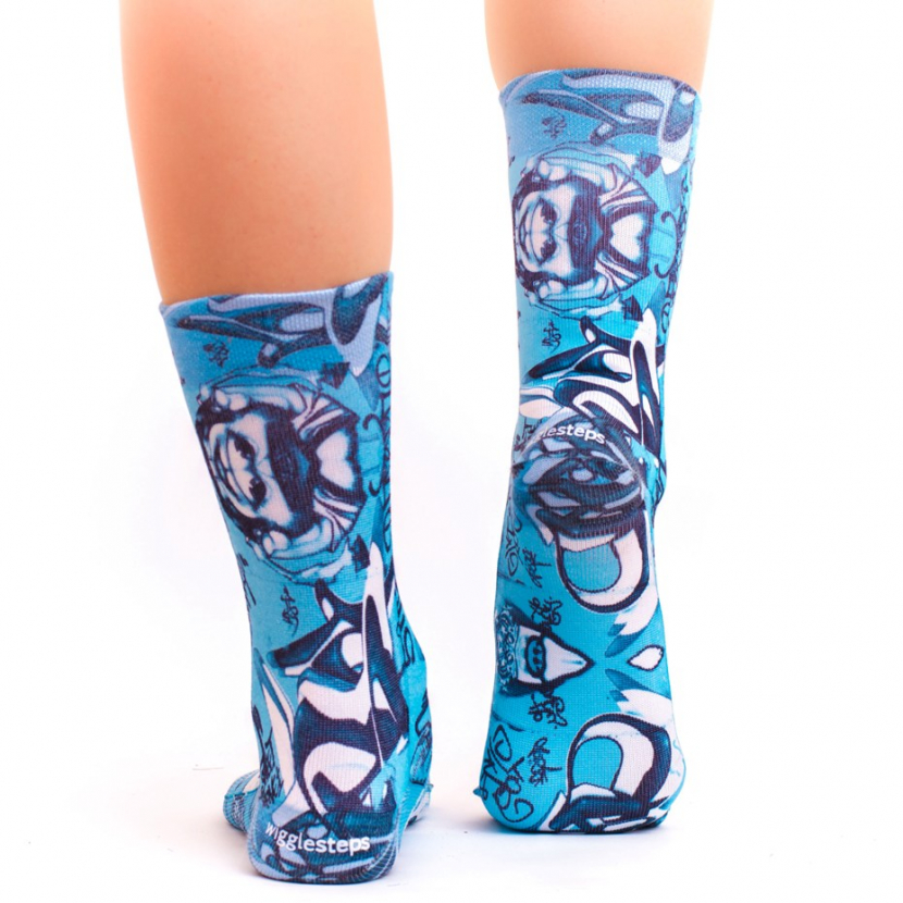 Wigglesteps Damen - Socken - Style: 02911 - Graffiti Blau