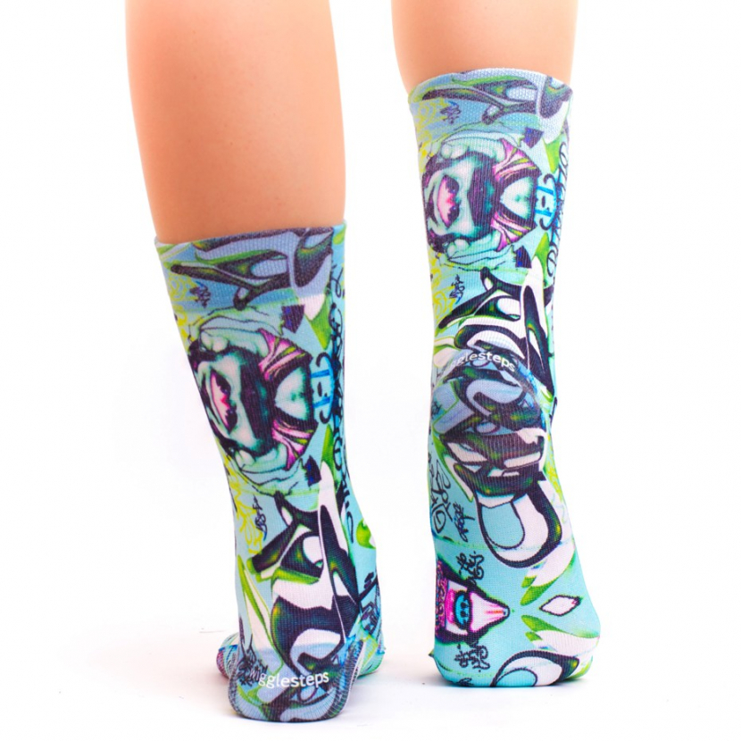 Wigglesteps Damen - Socken - Style: 02912 - Graffitti Türkis