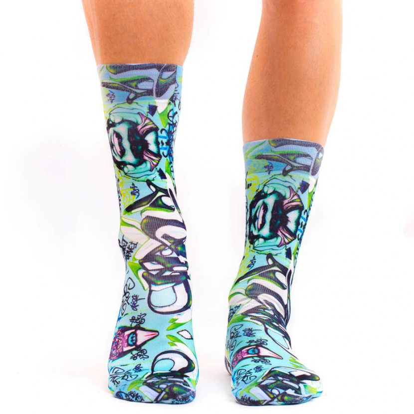 Wigglesteps Herren - Socken - Style: 02945 - Blue Graffitti
