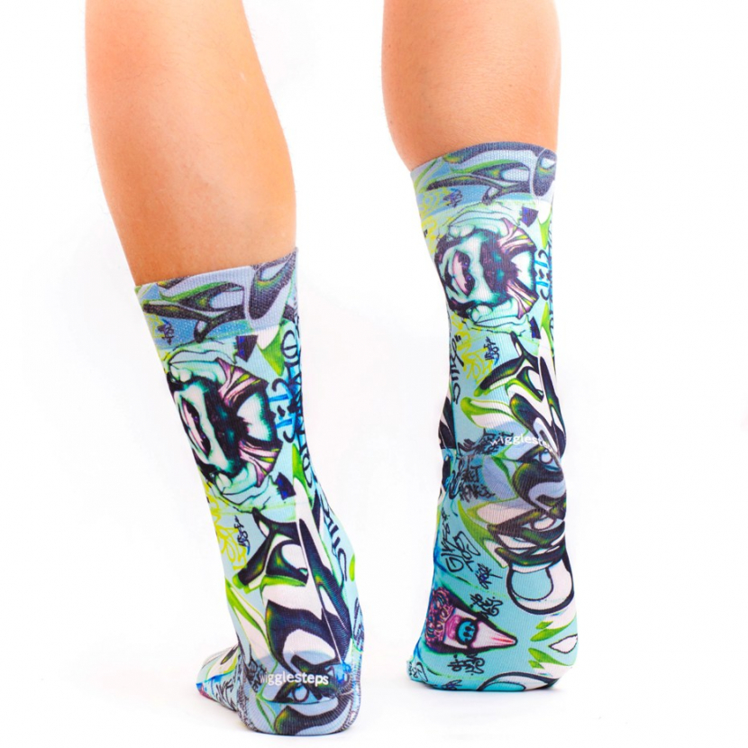 Wigglesteps Herren - Socken - Style: 02945 - Blue Graffitti