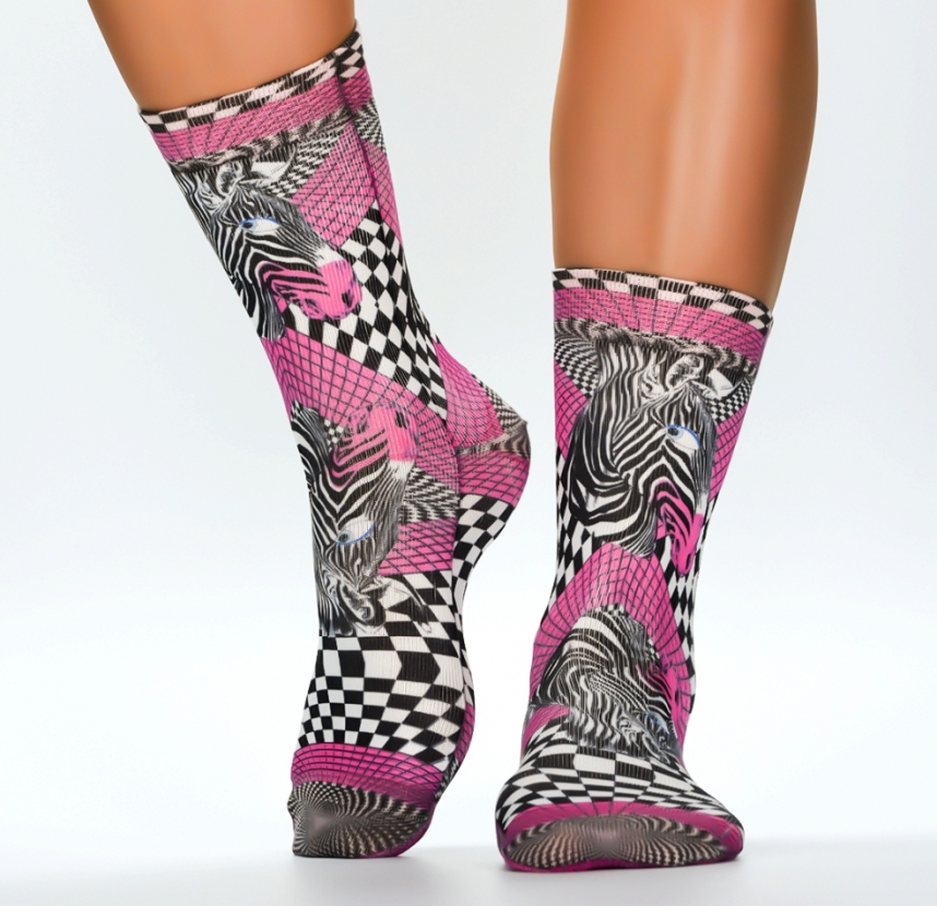 Wigglesteps Damen - Socken - Style: 04073 - Pink Zebra