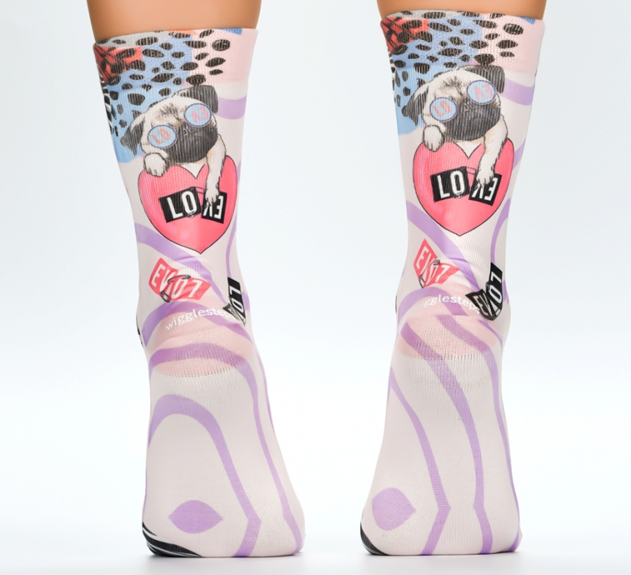 Wigglesteps Damen - Socken - Style: 04086 - Love Dog Pink