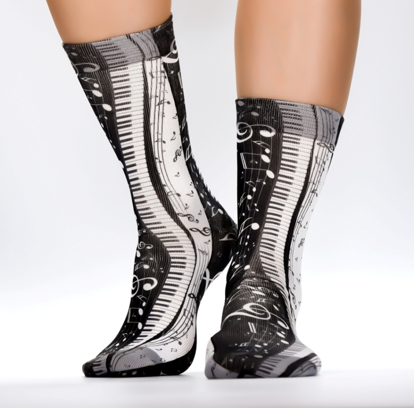 Wigglesteps Damen - Socken - Style: 04095 - Musik Rhythmus