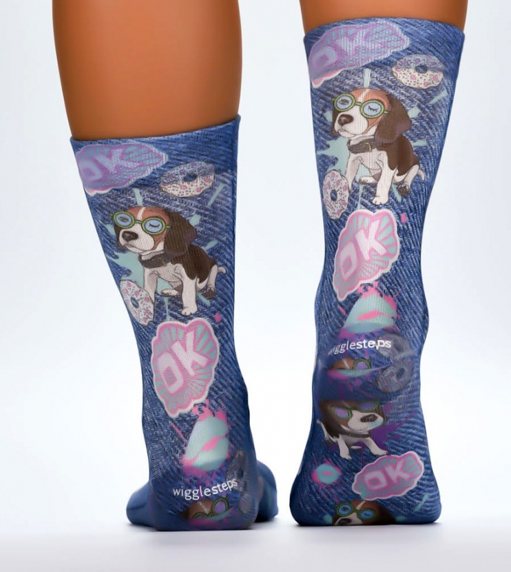 Wigglesteps Damen - Socken - Style: 04258 - Puppy Blue