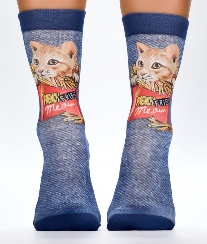 Wigglesteps Damen - Socken - Style: 04264 - Pommes Katze