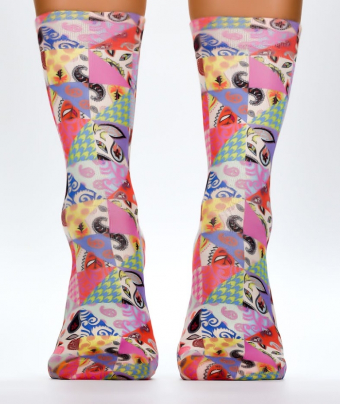 Wigglesteps Damen - Socken - Style: 04287 - Patchwork Pink