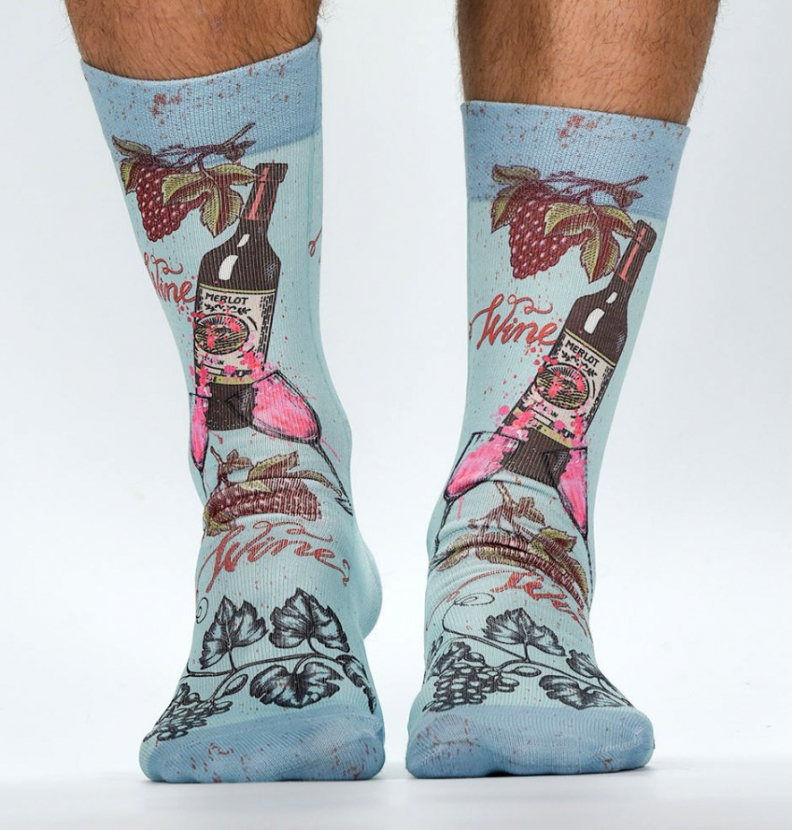 Wigglesteps Herren - Socken - Style: 04365 - lecker Rotwein
