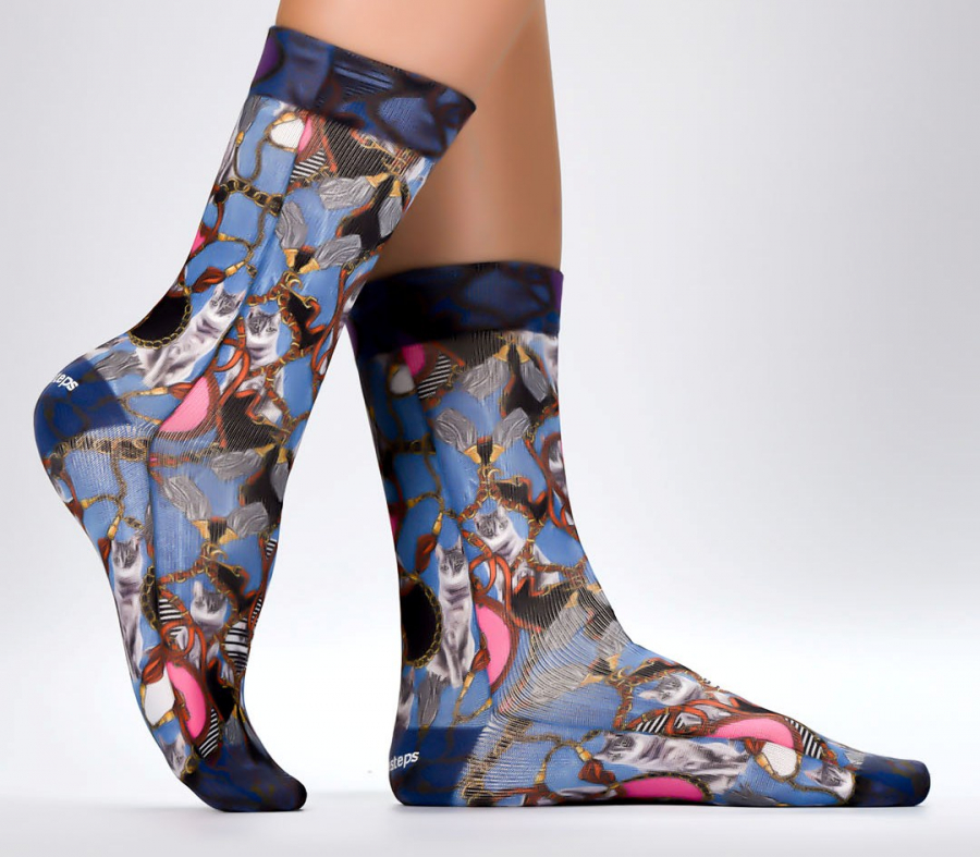 Wigglesteps Damen - Socken - Style: 04536 - Chain Cat