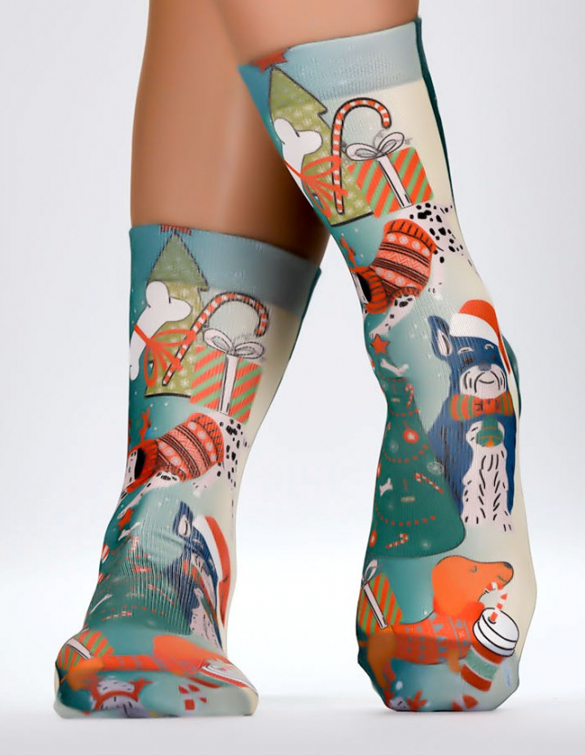 Wigglesteps Damen - Socken - Style: 04547 - X-Mas Dog's II