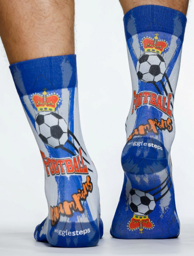 Wigglesteps Herren - Socken - Style: 04821 - König Fussball Blau