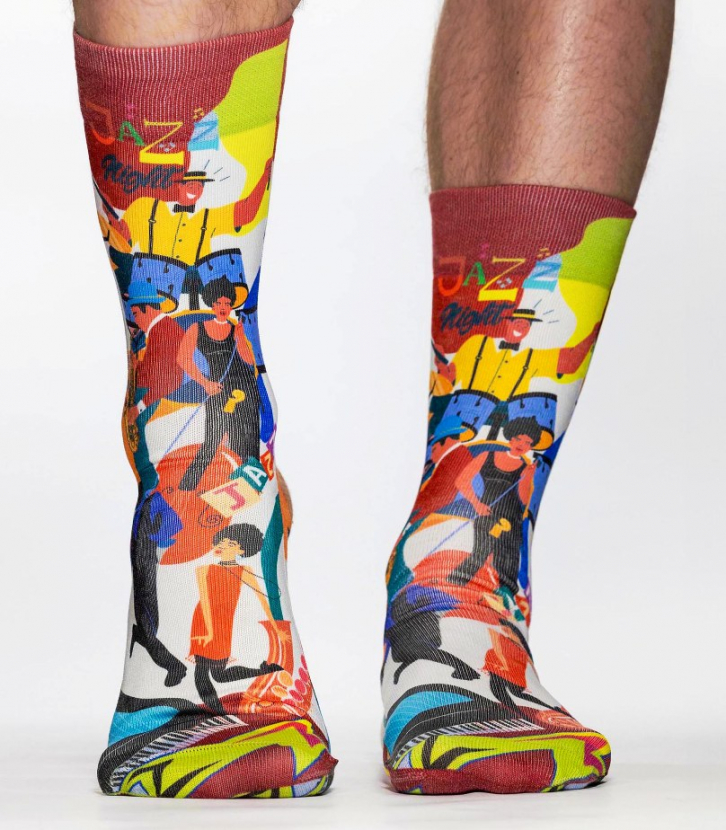 Wigglesteps Herren - Socken - Style: 04993 - Gute Laune Jazz
