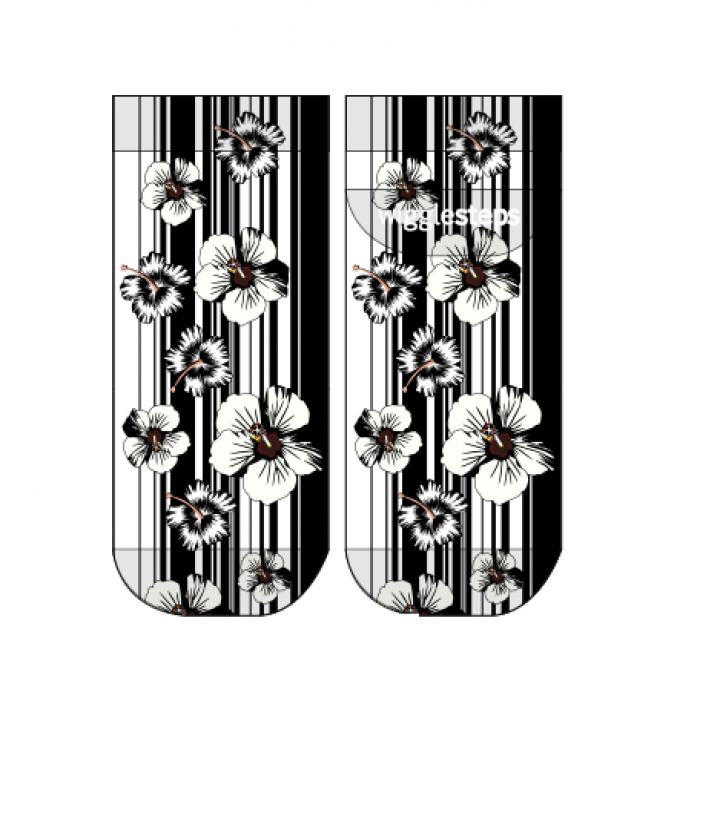 Wigglesteps Herren - Quarter - Style: 05204 - Black Flowers