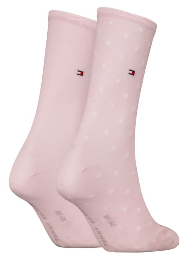 2 Paar Tommy Hilfiger Damen - Business Baumwollsocken - DOT Farbset: Light Pink