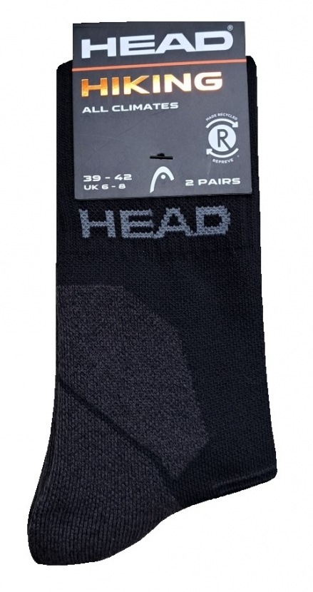 2 Paar Head Hiking - Klassik All Climates - Schwarz - Größe 39/42