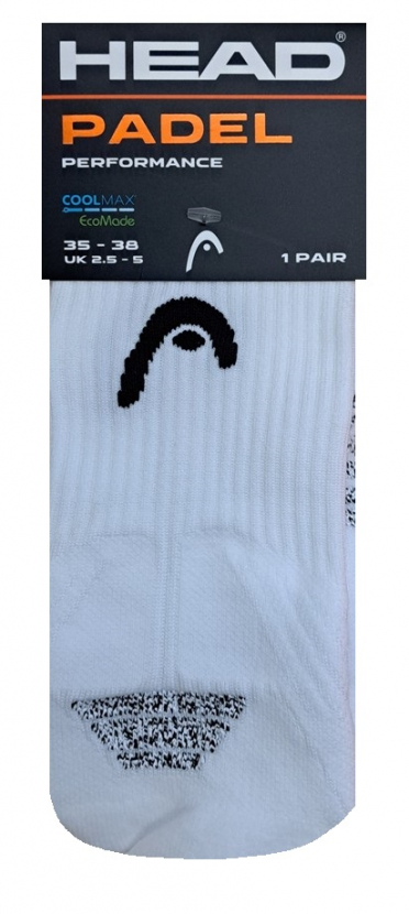 Head Coolmax Ultrasoft - Performance Padel Socken - Weiss - Größe 43/46