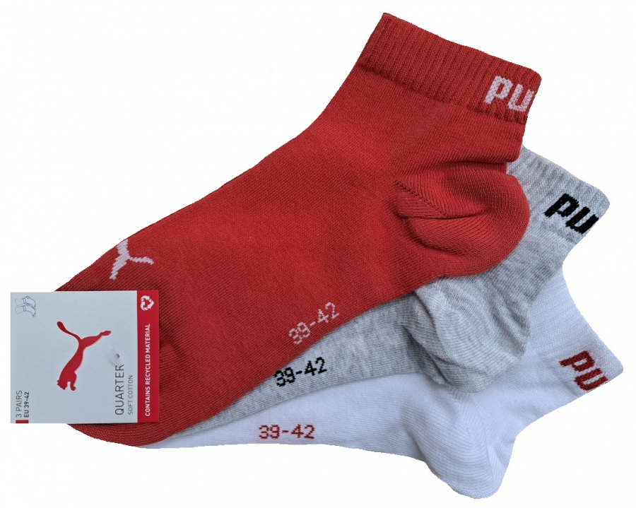 3 Paar Puma Klassik Quarter - Farbset - FX Terra/Grey - Größe 39/42