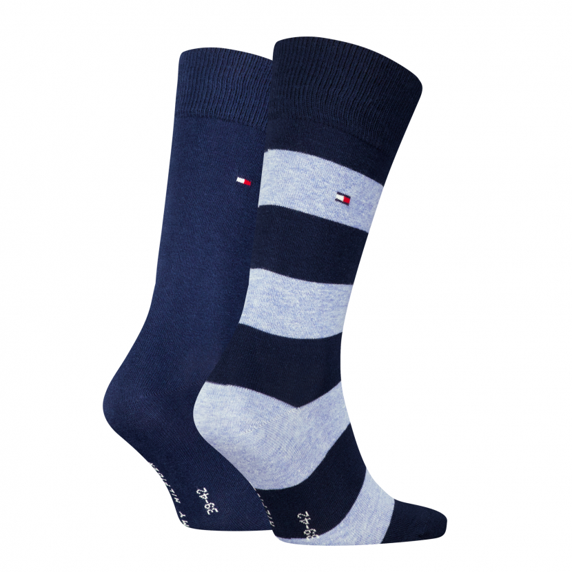 2 Paar Tommy Hilfiger Herren - Business Baumwollsocken - RUGBY Farbset: Light Blue