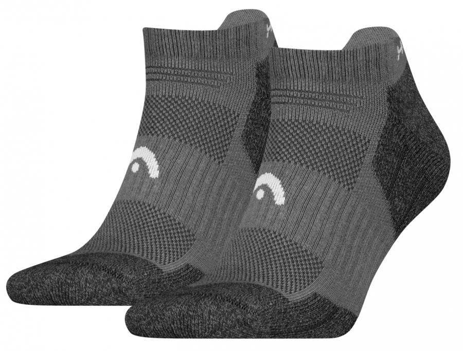 2 Paar Head Hiking - Funktions - Sneaker mit Polsterlippe - Anthrazit - Größe 39/42
