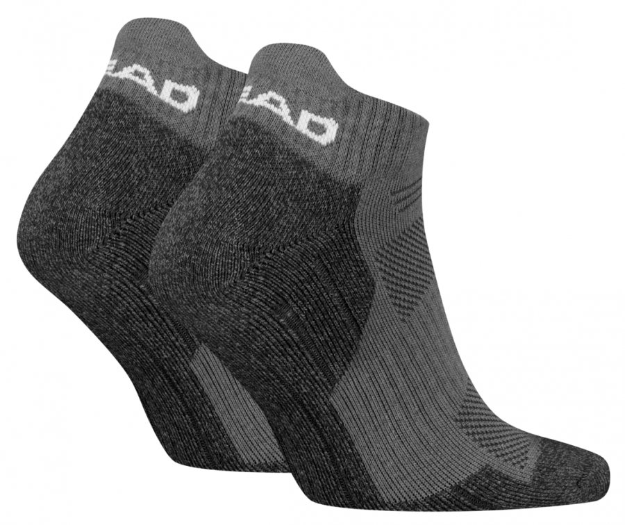 2 Paar Head Hiking - Funktions - Sneaker mit Polsterlippe - Anthrazit - Größe 39/42